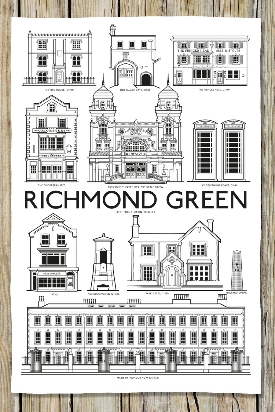 RICHMOND GREEN tea towel