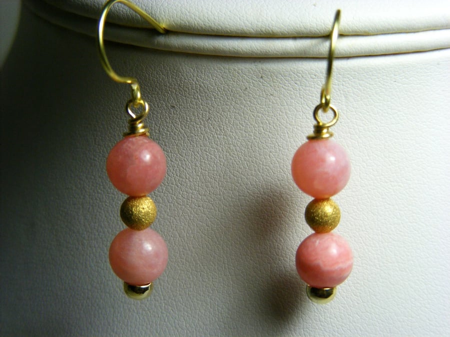 Pink Aragonite Gemstone Earrings