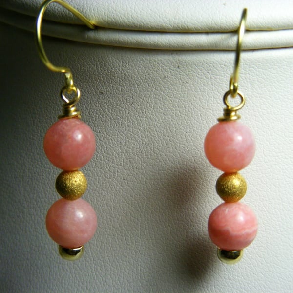 Pink Aragonite Gemstone Earrings