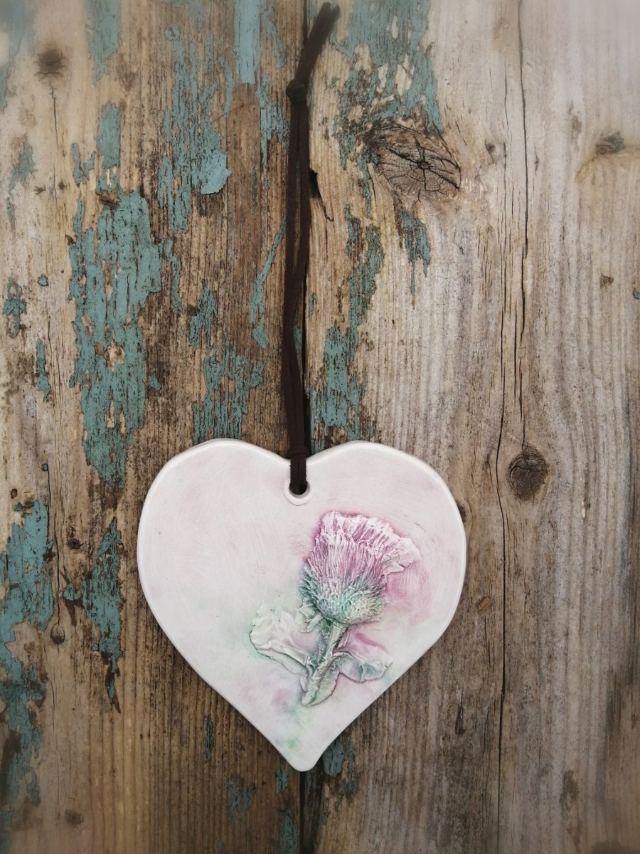 Pottery Thistle Heart
