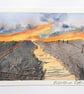 Sunset Orange. Blank Card. Original Painting. Countryside Scene. 260126 - Image 5