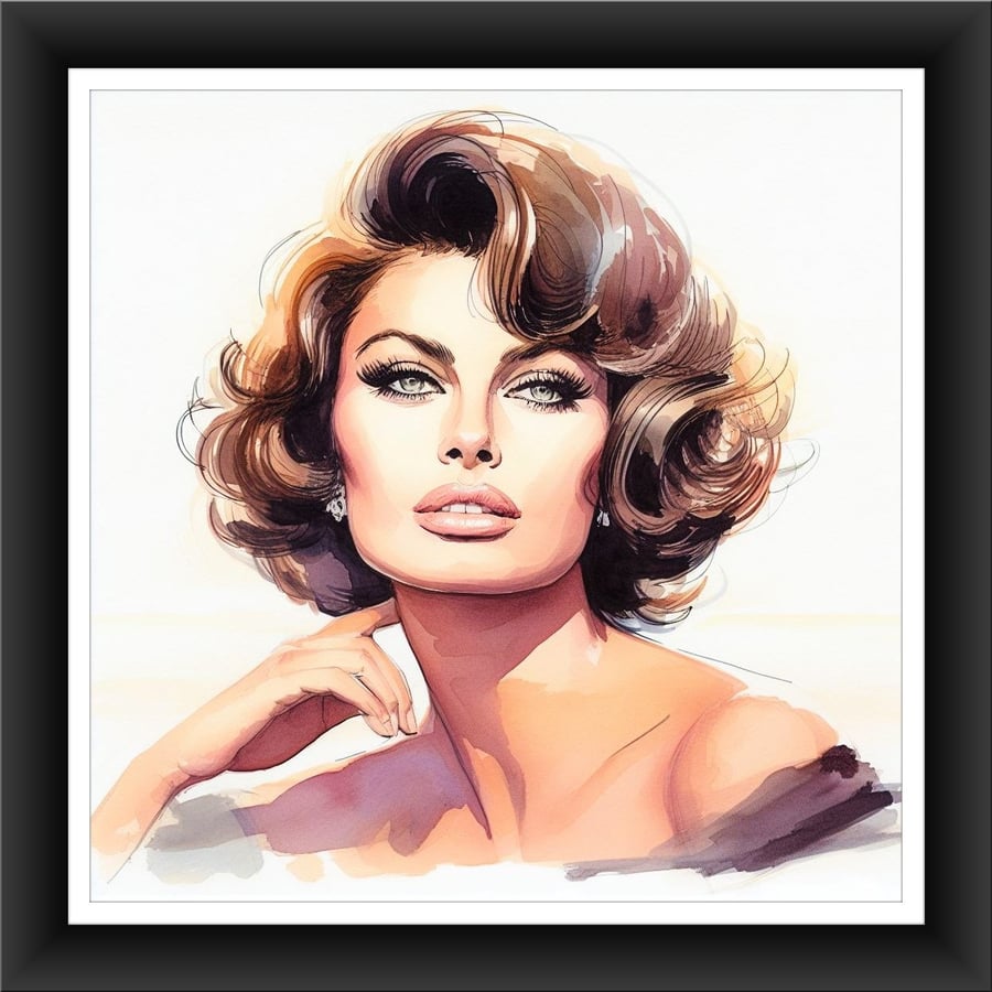 Sophia Loren, Limited Edition Art Print, Italia - Folksy