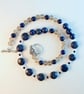 Lapis Lazuli Necklace With Faceted Crystal Quartz And Agate - Handmade In Devon - Image 4