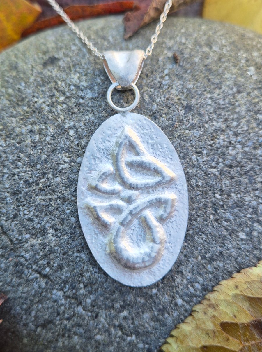 Fine silver celtic pendant
