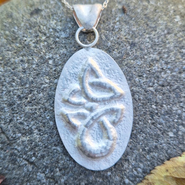 Fine silver celtic pendant