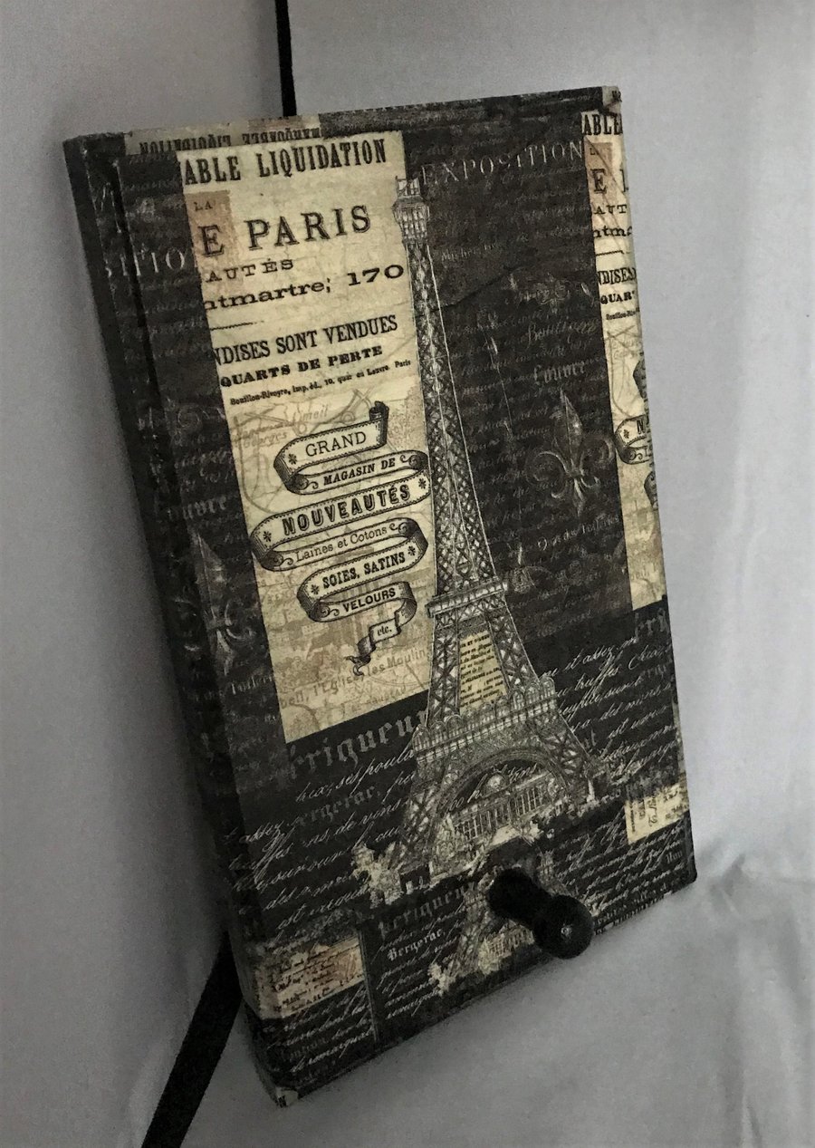 Decorated Single Hook Paris Eiffel Tower Vintage-look Wooden Decoupage Unusual 
