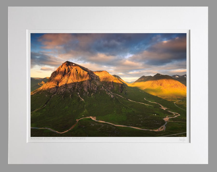 Buachaille Etive Mor at dawn, Glen Coe, Scotland - A3 (50x40cm) Unframed Print