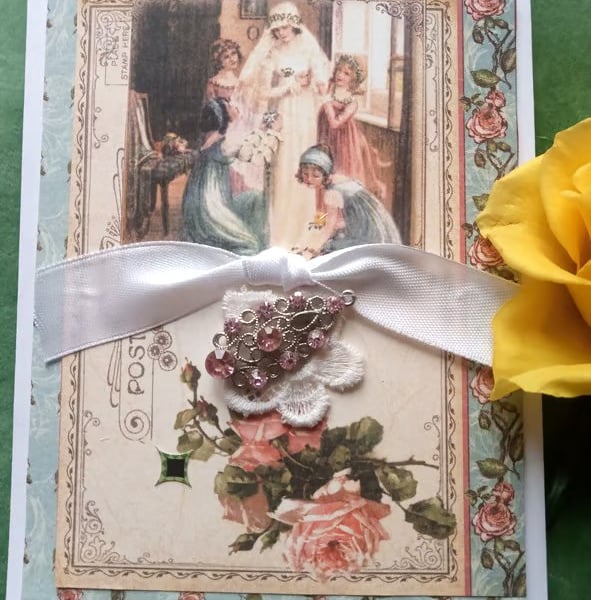Pretty Wedding Card - Vintage-style wedding card - Special card
