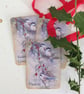 GIFT TAGS, Christmas . Set of 3 ( with diff. sentiments) Bird , berries. Winter. - Image 1