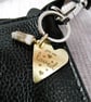 Keyring, Hammered Brass Heart with Engraved Message and Agate Gemstone - Image 9