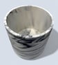 23 cm Extra Large Statement Plant Pot Black and Grey Marble Effect Round Planter - Image 4
