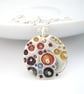 Small Silver Round Coral Pendant - Image 1