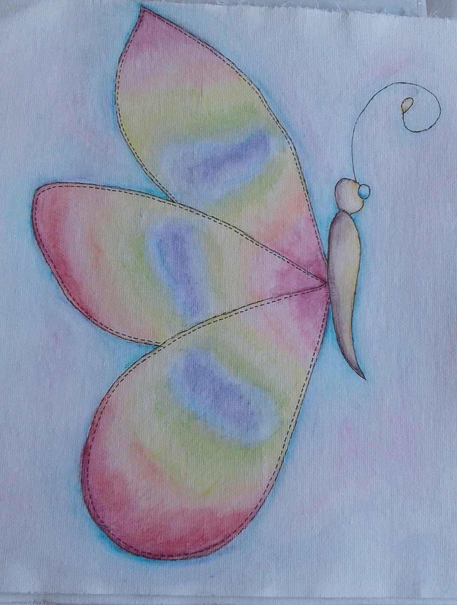 Rainbow butterfly watercolour painting 