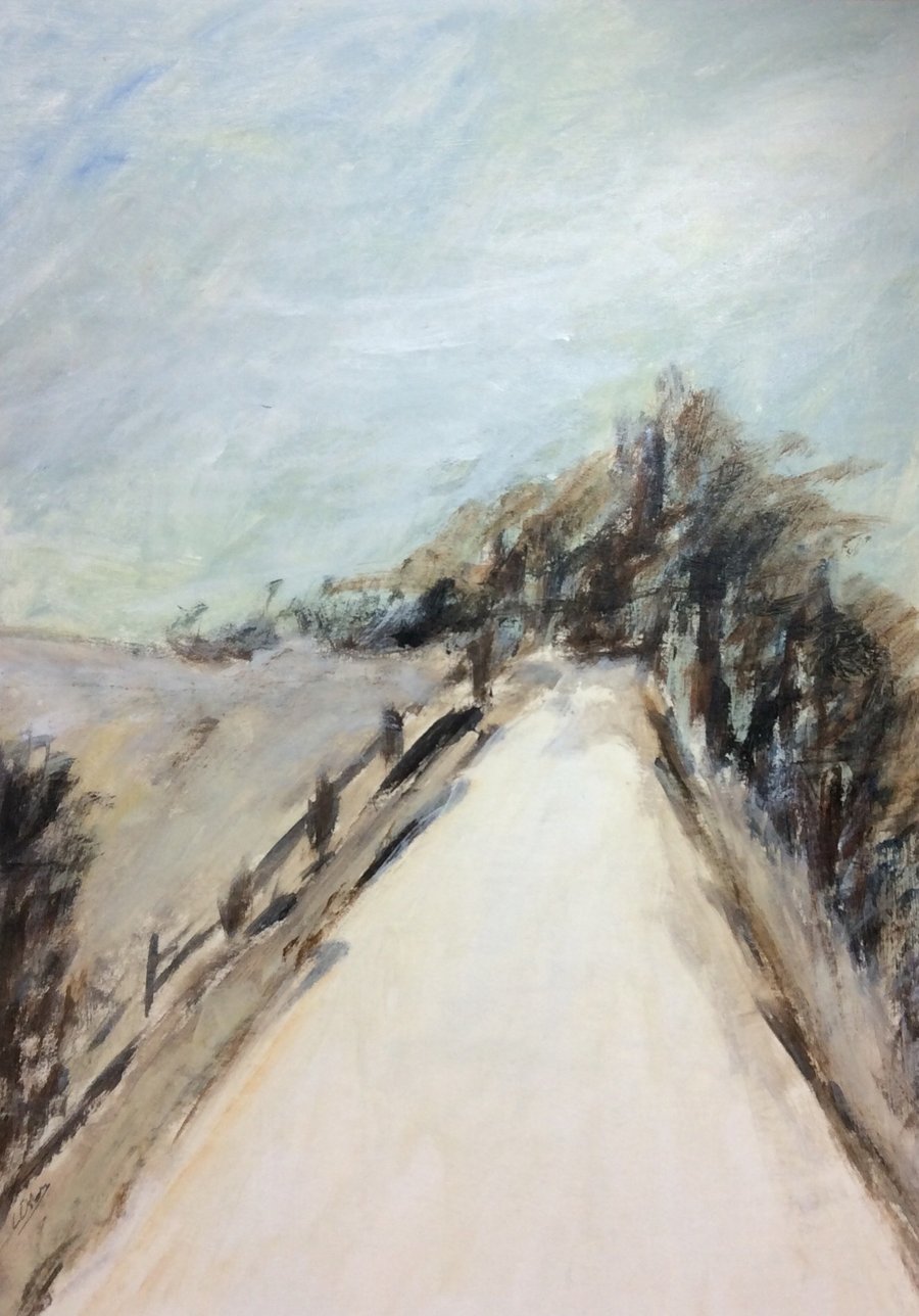 Winter Lane - original painting in acrylic