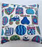 Handmade cushion cover  "Toy Cupboard" by Juliet Glynn Smith vintage fabric