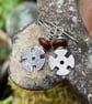 Sterling silver and Jasper Celtic Cross  earrings.