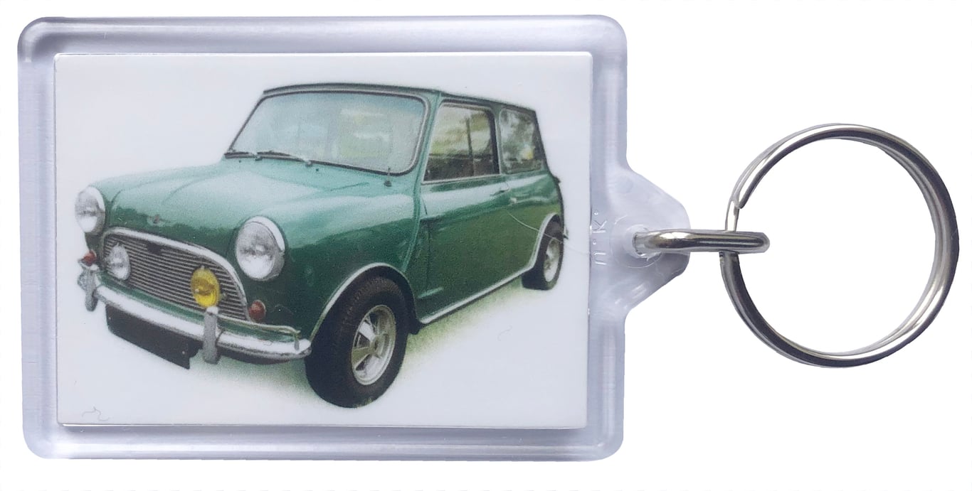 Mini Cooper S 1071cc 1964 - Keyring with 50x35mm Insert - Car Enthusiast