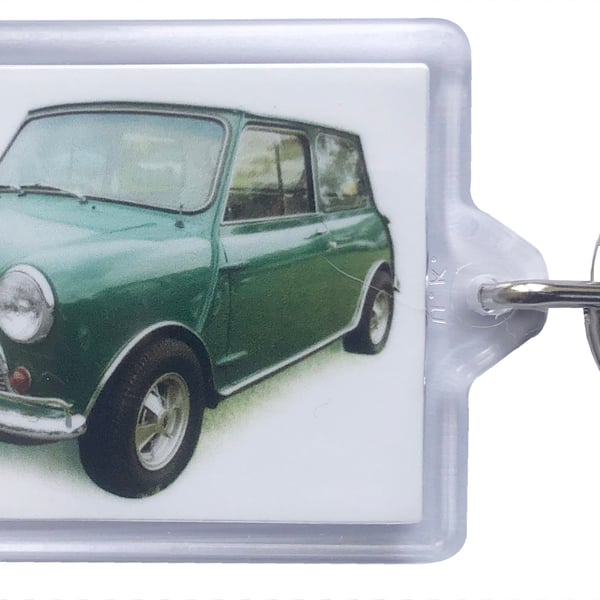 Mini Cooper S 1071cc 1964 - Keyring with 50x35mm Insert - Car Enthusiast