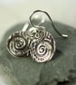 Silver Petal Dainty Spiral Drops Spiral Pattern Art Nouveau Birthday Bridesmaid  - Image 6