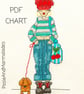 Lady walking a Dachshund Dog Cross Stitch Pattern (Digital Download) - Image 1