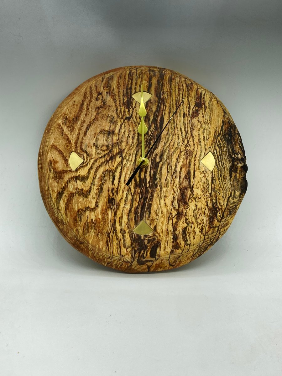 Spalted Ash wood wall clock