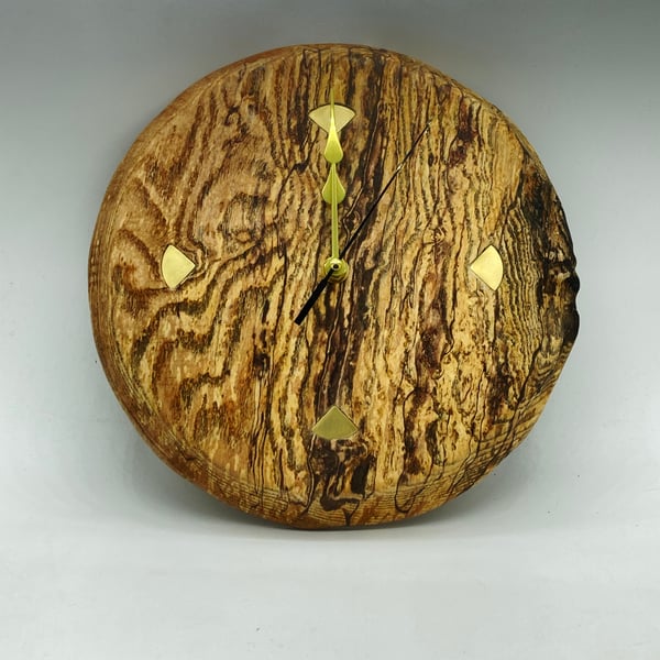 Spalted Ash wood wall clock