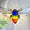 Bee Suncatcher Glass Art Ornament made from Stained Glass