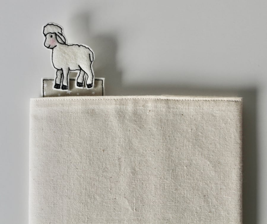 Special Order for Lynda - 'Standing Lamb' - Handmade Bookmark