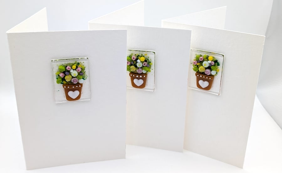 Handmade Fused Glass Card Blank