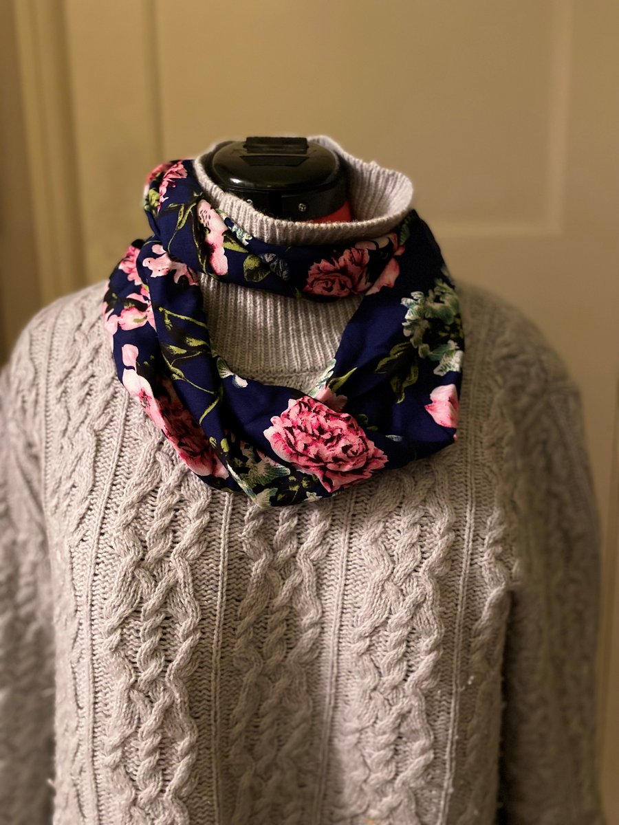 Blue floral Twist scarf