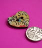 Wooden Heart Buttons Floral Green Blue Pink Black 6pk 25x22mm (H8) - Image 2