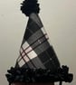 Handmade Tartan Pink & Black Clown Hat 