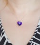Necklace Purple Swarovski Heart Pendant on Sterling Silver Chain - Image 6