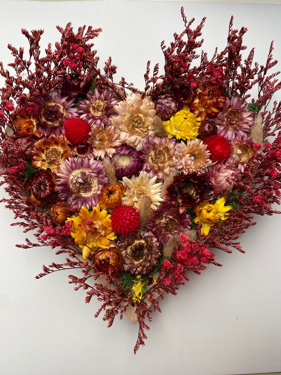 Dried Flower Heart Arrangement