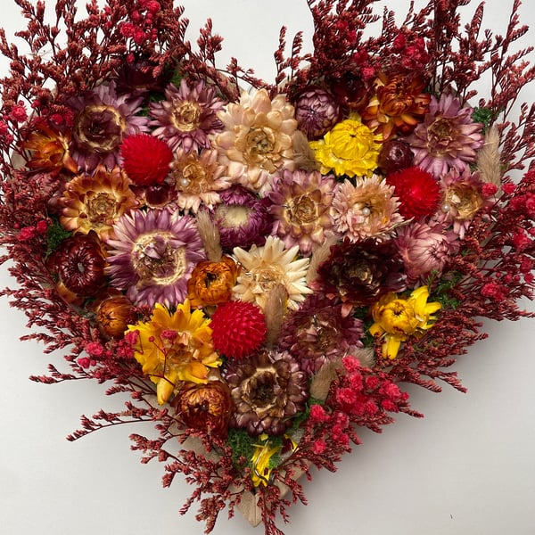 Dried Flower Heart Arrangement