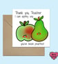Funny Teacher Thank You Card, Cute Apple & Pear Pun Card, End of Term Teacher 