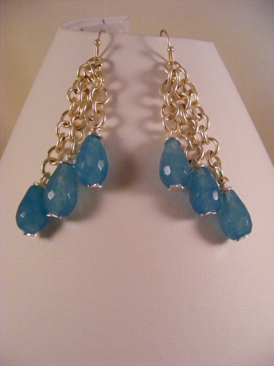 Turquoise Quartzite Gemstone Drop Earrings