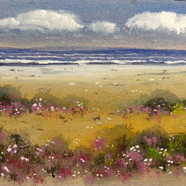 Original watercolour ‘ Summer Seashore  ‘ by Stephen Allen