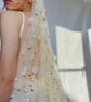 Blossom Wedding Veil, Floral Embroidered Bridal Veil With 3D Flowers - Image 1