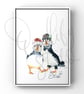 Watercolour Print Puffins Festive Fluff and Puddle - Signed - Image 2