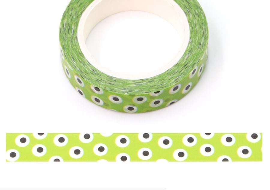 2 x Eye ball potion pattern, Halloween, Decorative Washi Tape, Cards,10m reel
