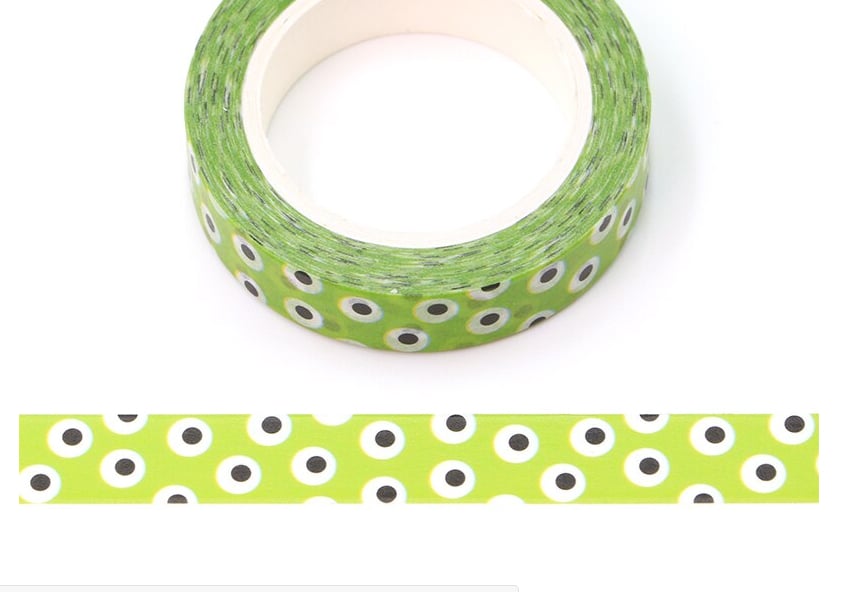 2 x Eye ball potion pattern, Halloween, Decorative Washi Tape, Cards,10m reel