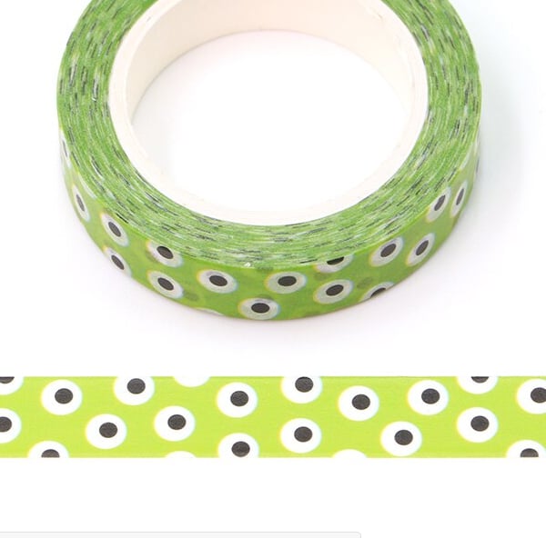 2 x Eye ball potion pattern, Halloween, Decorative Washi Tape, Cards,10m reel