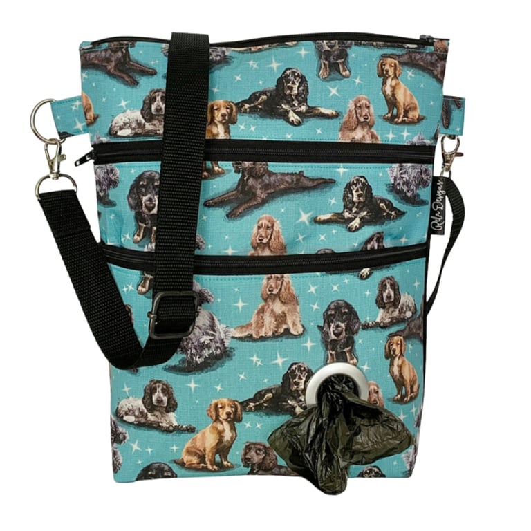 Dog walking bag, Cocker Spaniels 
