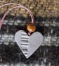 Summer Seconds ceramic heart necklace on pink ribbon