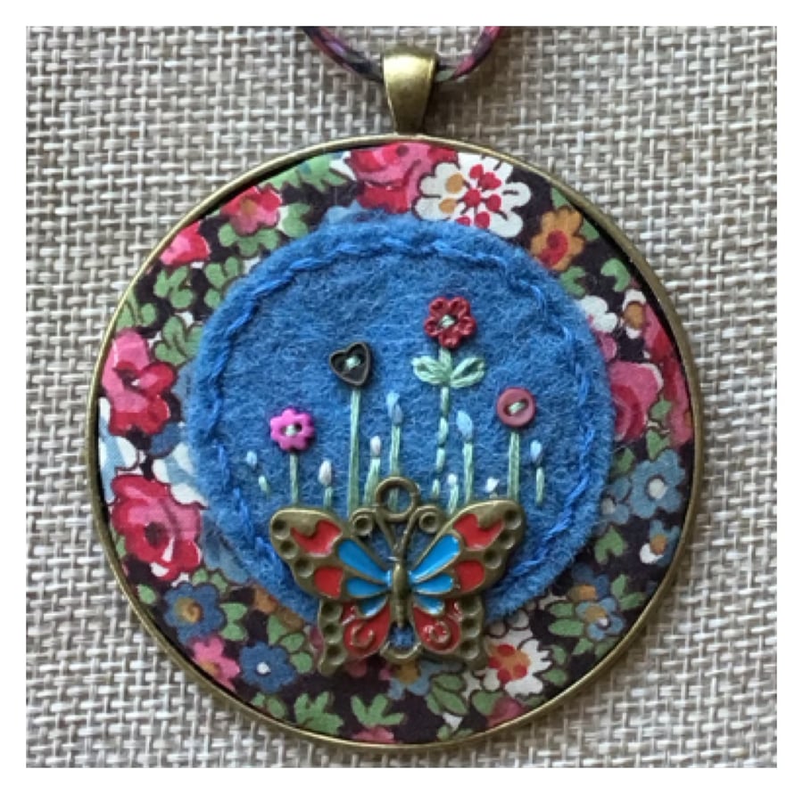 Liberty fabric felt charm hanging decoration