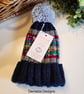 Designer Hand Knitred Ribbed Large Pom Pom Beanie Hat 1-2 Years size - Image 2