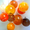 Sunset Orange Hand Blown Glass Bauble, Christmas Ornament