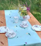 Linen Table Runner with Embroidered Flowers - Image 2