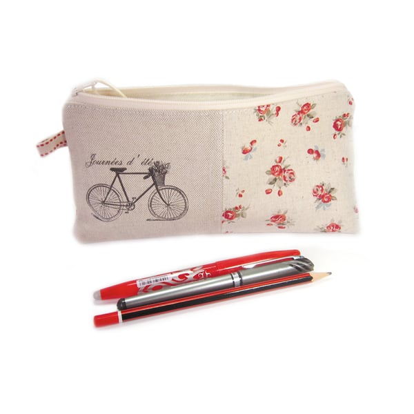 Pencil Case, Girls Pencil Bag,  Bicycle Pencil Case